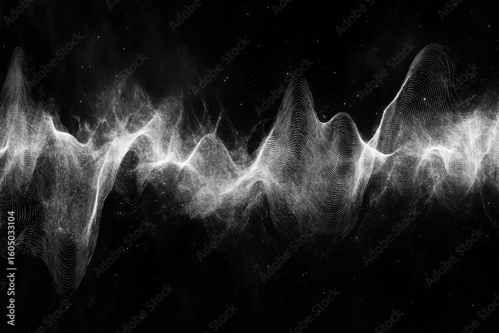 Aufkleber abstract waveforms create a dynamic visualization with seamless copy space for artistic use, 4k abst