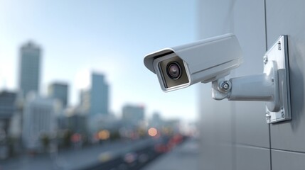 Modern CCTV camera on facade