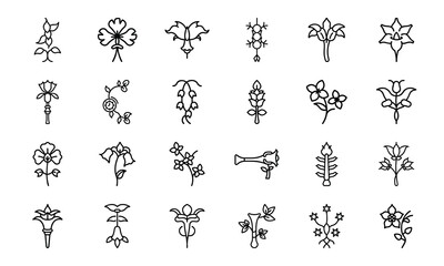 Bundle of Botanical and Feminine Line Art Icons — Uterus, Flowers, Herbal Elements in Minimal Vector Style for Feminist, Medical & Nature Themes