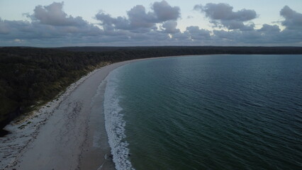 Drone sot over long beach in Jervis Bay australia