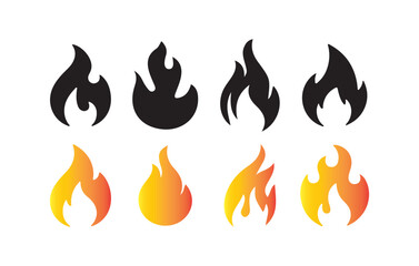  Gradient Fire Icons Set. Vector Illustration eps 10