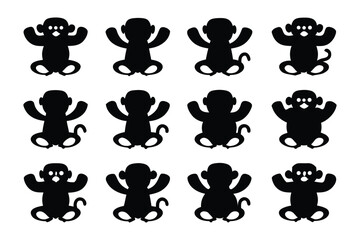 Collection of silhouette illustrations featuring majestic bighorn sheep standing proudly on rocky outcrops