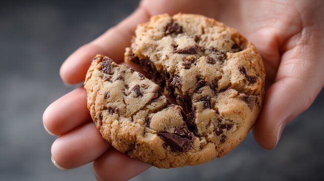 Emotional Eating Metaphor: A Broken Cookie in Hand