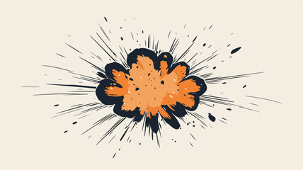 Elegant Vector Explosion Illustration in Simple Lines