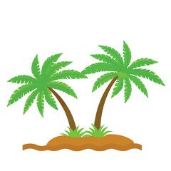 Obraz premium Palm Tree Island Silhouette Clipart