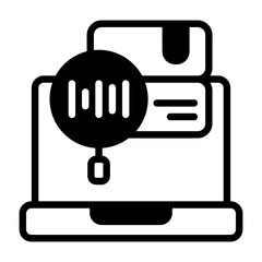 Tracking Package Semi Solid Vector Icon