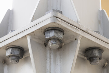 Bolted Structural Steel Connection Showing Heavy Duty Beams and Industrial Detail