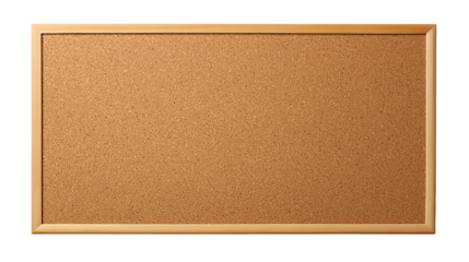 Cork Board with Wooden Frame on Transparent BG