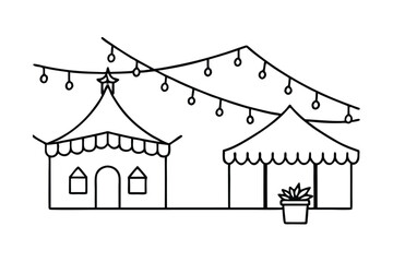 Christmas Market With Lights