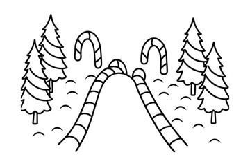 Candy Cane Forest Path