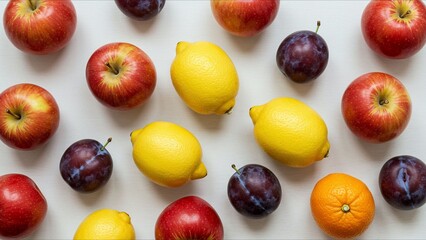 Fruit Arrangement on White Background