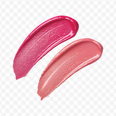  realistic 3d smooth glossy lipstick or paint swatch smear smudge in different color style isolated on white background