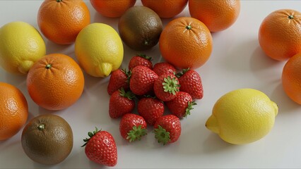 Mixed Citrus and Strawberries Arrangement