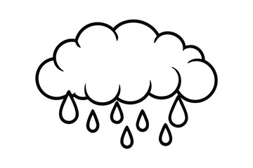 Rain Cloud With Drizzling Drops