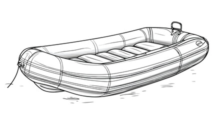 Fun Kids Coloring Page of an Inflatable Boat for Creative Play and Learning