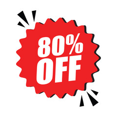 80% Off Mega Sale – 80% Discount Banner with Megaphone Icon for Big Promotions