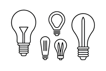 Flat Vector Illustration Of Bulb Socket Types