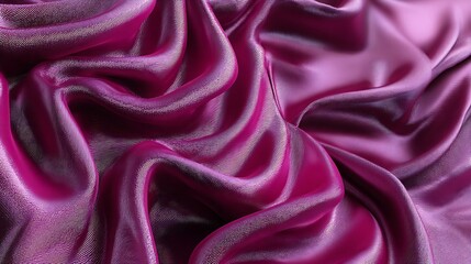 Obraz premium An abstract background of smooth, magenta pink silk or satin fabric, creating an elegant and luxurious texture.