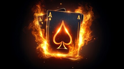 Flaming playing cards