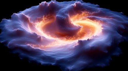 Abstract swirling celestial cloud formation
