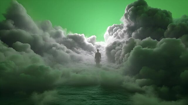 Cinematic Low Smoke Rising on Green Screen Cyc - Hyper-Realistic V7 Mist Effect
