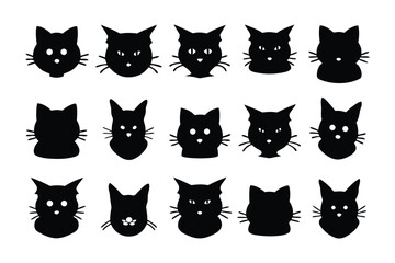 Collection of diverse dog breed silhouettes showcasing various poses and body types in black and white