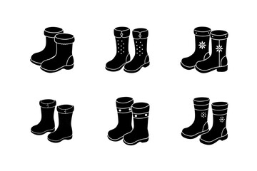 santa's boots vector art silhouette