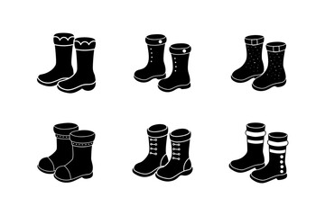 santa's boots vector art silhouette