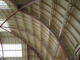 Victorian architecture the market hall roof in Derby UK
