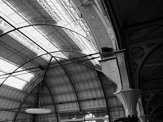 Victorian architecture the market hall roof in Derby UK