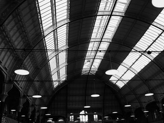 Victorian architecture the market hall roof in Derby UK