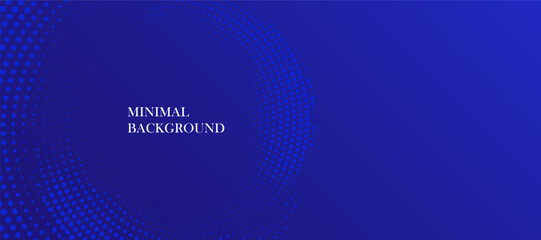 blue abstract vector banner background. Business minimal background with halftone circle frame and copy space for text