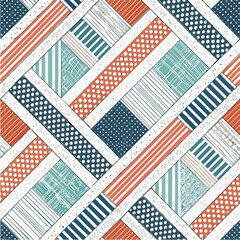 Fototapeta premium Diagonal Geometric Patterns with Hatch and Parallel Lines – Seamless Vector Backgrounds for Textile, Wallpaper, and Modern Design