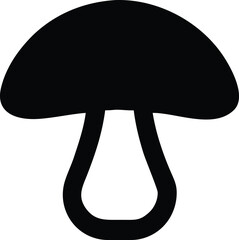 vector illustration of a black and white mushroom