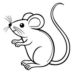 Cute Cartoon Mouse Standing Upright Vector Illustration, Comic Style Rodent with Long Tail