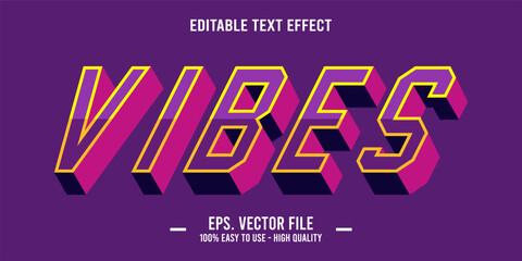 vibes, happy and funny text effect with editable text