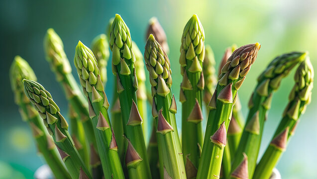 Fresh Green Asparagus Spears Close-Up