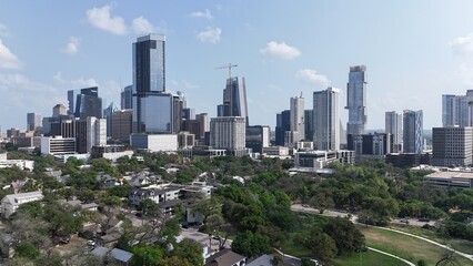 Obraz premium Panorama shots of downtown Austin Texas