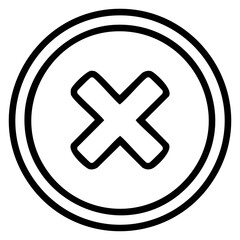 Obraz premium Modern Outline Cross Mark Icon in Circle for User Interface Elements and Web Buttons