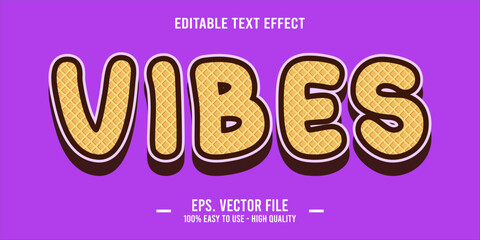 vibes, happy and funny text effect with editable text