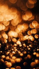 Warm Gold and Peach Digital Bokeh Lights for Captivating Backgrounds