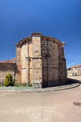 Obraz premium Romanesque stone church of San Juan Bautista in Villavega de Aguilar