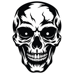 Fototapeta premium Menacing black skull silhouette scary