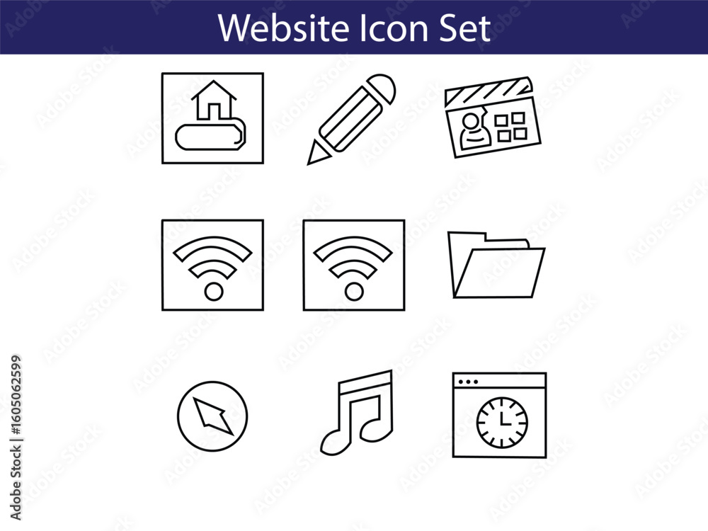 Poster web icon set. website set icon vector. for computer and mobile