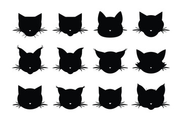 Collection of diverse dog breed silhouettes showcasing various poses and stances in a clean graphic design