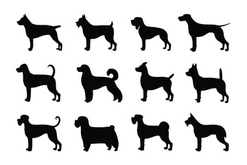 A repeating pattern of black silhouette easter bunny rabbits in various poses on a white background