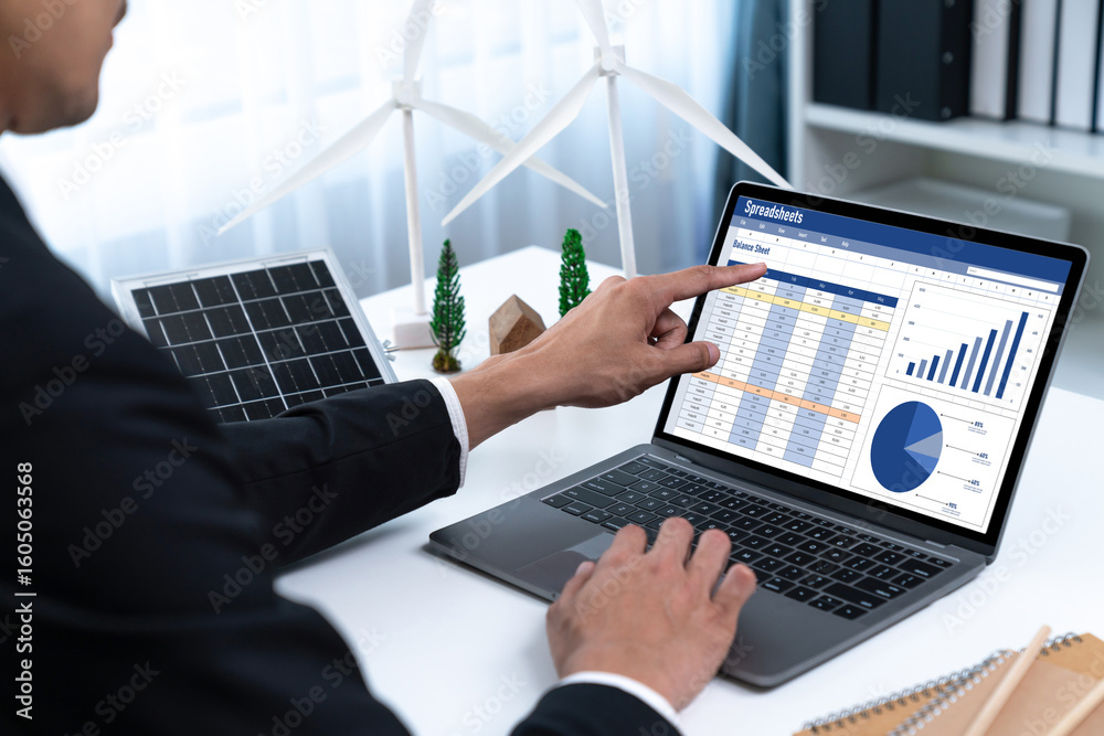 Poster spreadsheet document information financial startup concept. data and graphs in spreadsheet documents