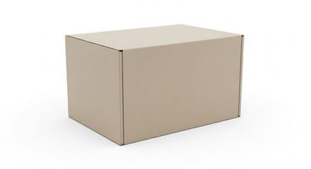 Simple brown cardboard shipping box isolated on a white background, ready for packaging and delivery.