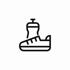 sneakers water bottle gym sport icon sign vector