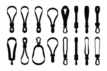 Collection of 15 silhouettes featuring various domesticated animals in different poses